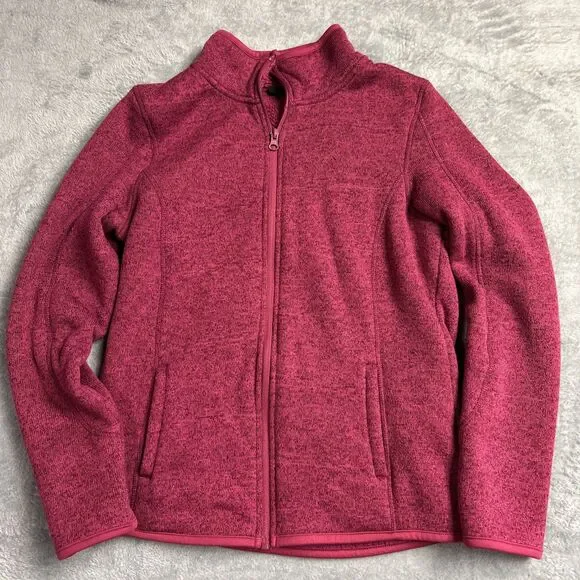 SwissTech Womens Shirt Top Full Zip Fleece Lined Sz. S 4-6 Dark Pink - Picture 1 of 14